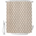 thumbnail image 2 of Beige Morocco Pattern Waterproof Fabric Shower Curtain,Modern Moroccan Geometric Abstract Art Waterproof Fabric Shower Curtain for Bathroom Bathtubs Shower Curtains with 12 Hooks Extra Long 72x84, 2 of 8