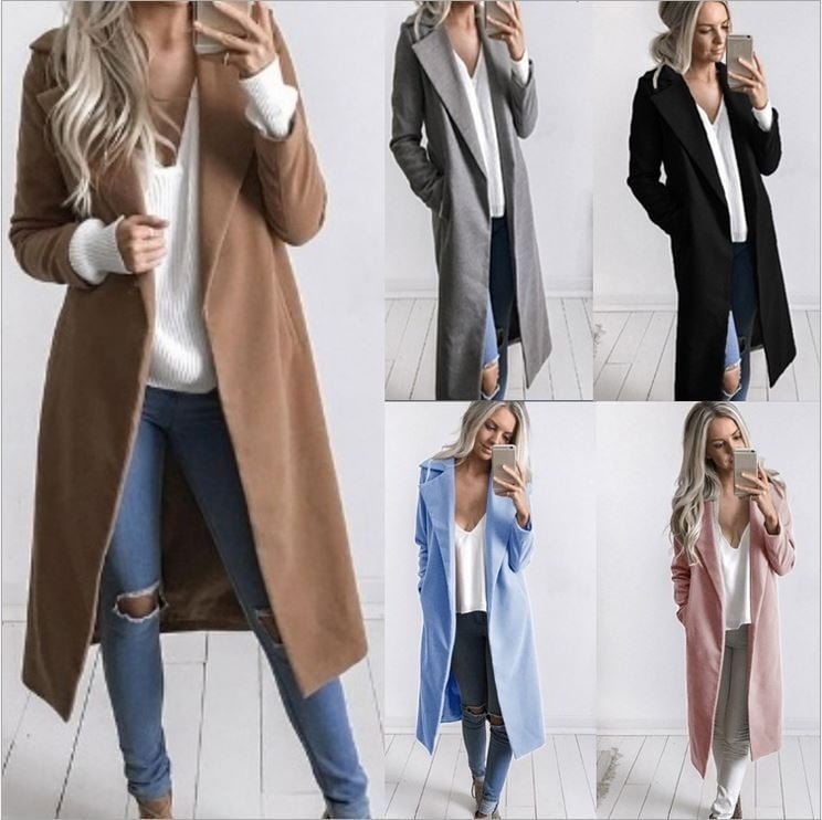 Women Winter Warm Wool Lapel Trench Parka Coat Jacket Long Slim Overcoat Outwear Women Winter Warm Wool Lapel Trench Parka Coat Jacket Long Slim Overcoat Outwear