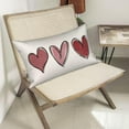 thumbnail image 5 of Valentines Day Pillow Covers 12x20 Set of 2, Red Love Heart Valentines Decorations Throw Pillows Lumbar Anniversary Decor Pillowcase Linen Valentines Outdoor Cushion Case for Sofa Home, 5 of 6