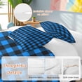 thumbnail image 2 of 3 Piece Black Blue Plaid Duvet Cover Set Queen Size, Microfiber Comforter/Quilt Cover with Corner Ties and 2 Pillowcases, Country Buffalo Checked Gingham All Season Soft Bedding with Zipper Closure, 2 of 8