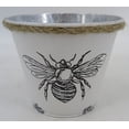 thumbnail image 1 of White With Black Bee And Rope Accent Planter, 1 of 1
