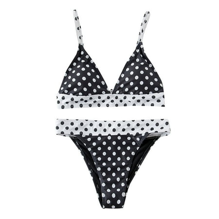 

VKEKIEO Two-Piece Sets Swimsuit Sport Bra Style Push-Up White S