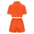 thumbnail image 5 of Kaemgyyd Women's Cotton Shorts Sets 2 Piece Outfit Button down Cropped Shirt and Shorts Sweatsuit Set Vacation Beach Outfits, 5 of 5