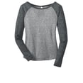 thumbnail image 5 of District Juniors Microburn Long Sleeve Raglan Tee-XL (Black/ Heathered Nickel), 5 of 6