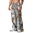 thumbnail image 4 of Camo Wide Leg Sweatpants for Men Loose Streetwear Jogger Pants with Hand Pockets for Outdoor Hunting Bronze M, 4 of 7