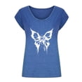 thumbnail image 4 of Camisetas sin mangas con cuello en V de verano para mujer, camisetas de manga corta con estampado de mariposa Retro OAVQHLG3B Store lin121212, 4 of 5