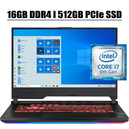 ASUS ROG Strix G 2020 Premium Gaming Laptop Computer I 15.6" Full HD 60Hz Display I Intel Hexa-Core i7-9750H I 16GB DDR4 512GB PCIe SSD I 4GB GTX 1650 RGB Backlit WIFI Win 10