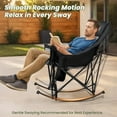thumbnail image 3 of Lilypelle Portable Oversized Rocking Camping Chair for Adults, Fully Padded Folding Outdoor Lawn Chair with Cooler Bag & Side Pocket, Recliner Chair for Camp, Patio, Backyard, Loads up to 400 lbs, 3 of 7