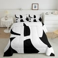 thumbnail image 2 of Manfei Minimalist Geometry Bedding Sets Full with Comforter,Geometric Aesthetic Duvet Insert,White Blue Comforter Sets Full Size,Breathable Bedroom Decor Reversible,3pcs, 2 of 8