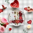 thumbnail image 3 of Valentine''s Day Tablecloth 60×84 Inch Rectangle, Buffalo Plaid Red Love Hearts Washable Table Cover for Party Picnic Dinner Decor, 3 of 6