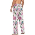 thumbnail image 6 of FREEAMG Roses Hummingbird Pajama Pants for Men, Men's Separate Bottoms, Pure Cotton Comfortable Lounge Pants for Men（595）, 6 of 7