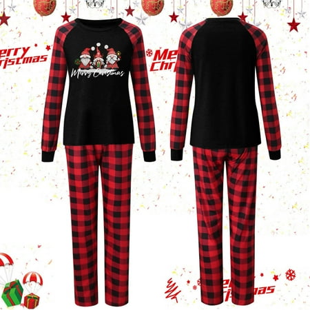 

Christmas Gifts Fashion Mommy Sleepwear for Christmas Family Matching Pajamas Cute Big Headed Deer Print Pjs Plaid Long Sleeve Tops And Pants Soft Casusal Holiday Sleepwear Imitation Cotton Black 2Xl