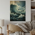 thumbnail image 2 of Designart "Furious Storm Over the Ocean IV" Nautical & Beach Print on Natural Pine Wood, 2 of 5