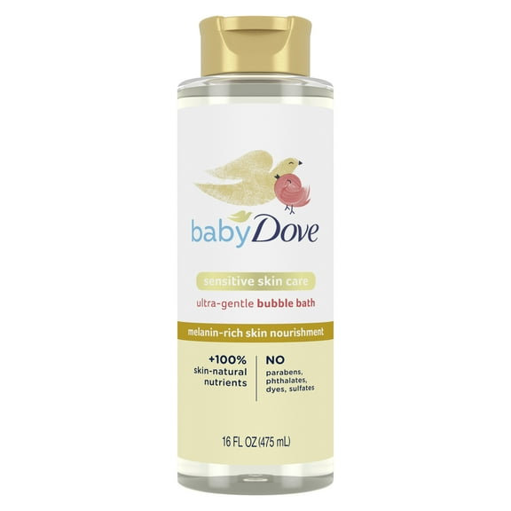 Baby Dove Bubble Bath Nourishing Sensitive Skin Care Melanin-Rich Skin Nourishment, 16 oz
