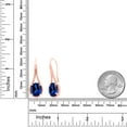 thumbnail image 4 of Gem Stone King 18K Rose Gold Plated Silver Blue Created Sapphire Drop Dangle Earrings for Women | 12.00 Cttw | Gemstone September Birthstone | Oval 12X10MM | 1.18 inch, 4 of 5