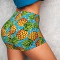 thumbnail image 4 of Lsque Pineapple Pattern High Waisted Biker Shorts for Women-Tummy Control Fitness Athletic Workout Running Yoga Gym Shorts,Moisture-Wicking-, 4 of 9