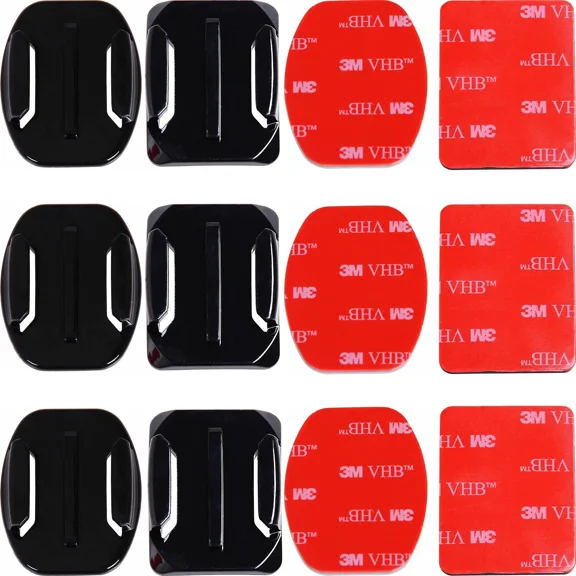 RHEA- Nordic Flash Adhesive Mounts - 3X Curved & 3X Flat Mounts With 3M Sticky Pads