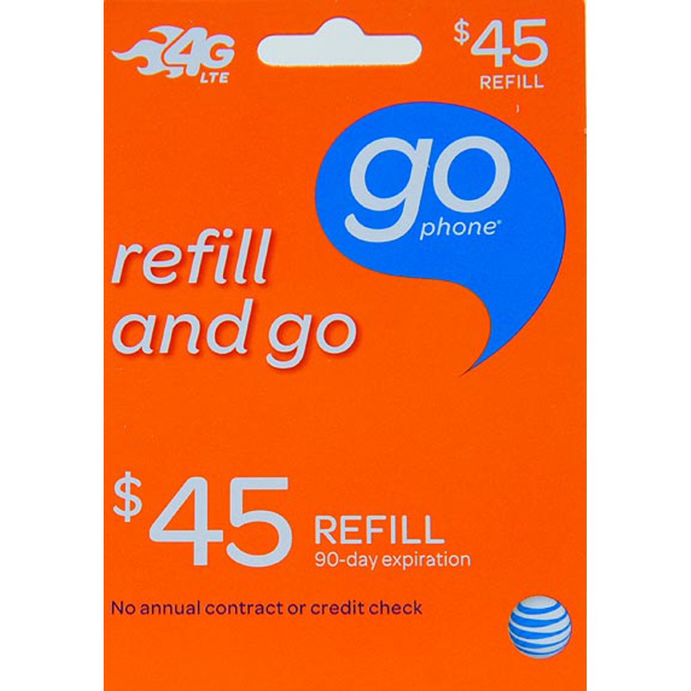 AT&T Go Phone $45 Refill Card - Walmart.com - Walmart.com