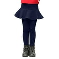 thumbnail image 4 of FAOWME Toddler Trendy Girls Leggings Skirt Ruffle Skirt Pants Kids Navy 6-7 Years, 4 of 5