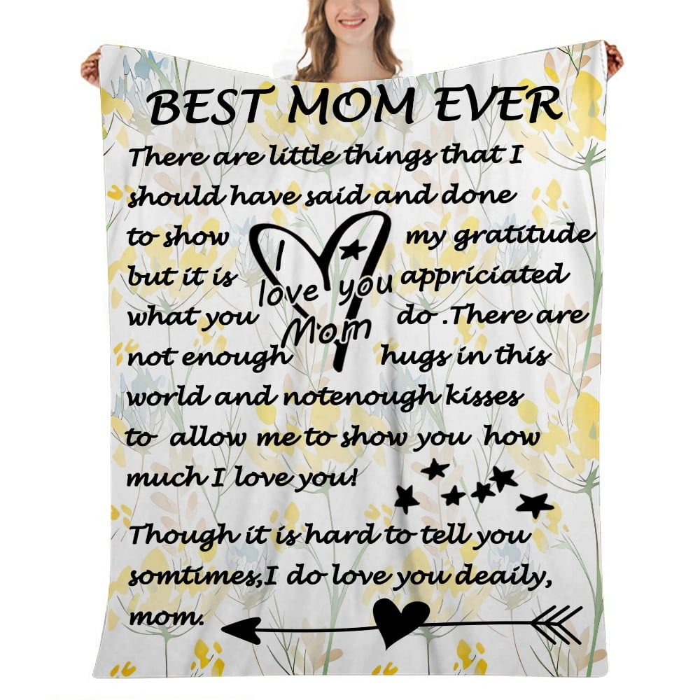 New Mom Pregnancy Gift Throw Blanket - Soft Flannel 60x50 Inch, Lightweight, Anti-Pilling