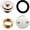 Brushed, variant on Gold Brushed tub Drain Lift &Turn Tub Trim Set with Two-Hole Overflow Faceplate Conversion Kit Assembly, Bathtub Drain Replacement Trim Kit and Universal Fine/Coarse Thread, Gold Brushed
