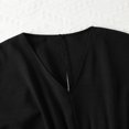 thumbnail image 5 of Womens Spring Summer Romper V‑Neck Bat Sleeve High Waist Casual Short One Piece Jumpsuit Alternative Black S, 5 of 7