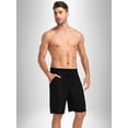 thumbnail image 5 of ANLIQI Mens Pajama Shorts Bamboo Rayon Lightweight Sleep Shorts Lounge Wear Pajama Pants with Drawstring Pockets 2 Pack(Black&Navy Blue,2X-Large), 5 of 6