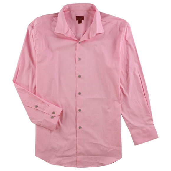 Alfani Mens Stretch Button Up Dress Shirt, Pink, 16.5" Neck 34-35" Sleeve