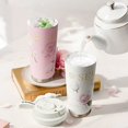 thumbnail image 3 of 500mL Stainless Steel Leakproof Travel Mug with Ceramic Coating Floral Print, 3 of 6