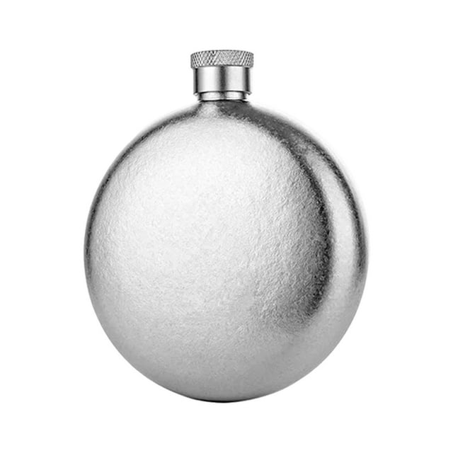 Frasco de cadera hecho de acero inoxidable, frasco de bolsillo, regalo para hombres, multifuncional, ligero, botella de vino, recipiente para licor pa Plata