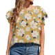 thumbnail image 2 of Moda mujer verano casual cuello redondo volantes manga corta impresión tops pullover blusa Pompotops hkajfhjk468013, 2 of 6
