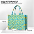 thumbnail image 3 of Large Capacity Tote Bag,Yellow Lemon Fruit Slices Blue Pattern Handbag Fashion Luxury Tote Bag,15.7"x13"x 5.1" Inches,Laptop Compatible, 3 of 6