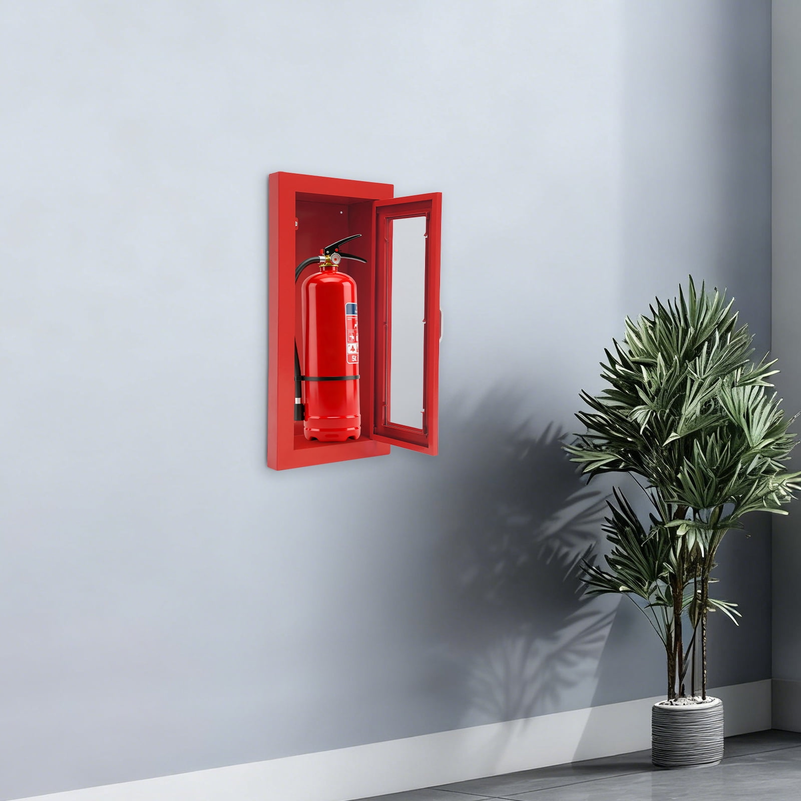 Commercial Fire Extinguisher Cabinet Semi Recessed Extinguisher Wall Cabinet for Commercial, Industrial