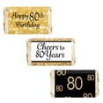 thumbnail image 1 of Mini envoltorios para barra de dulces para fiesta de 80 cumpleaños, negro y dorado, 45 pegatinas, 1 of 5