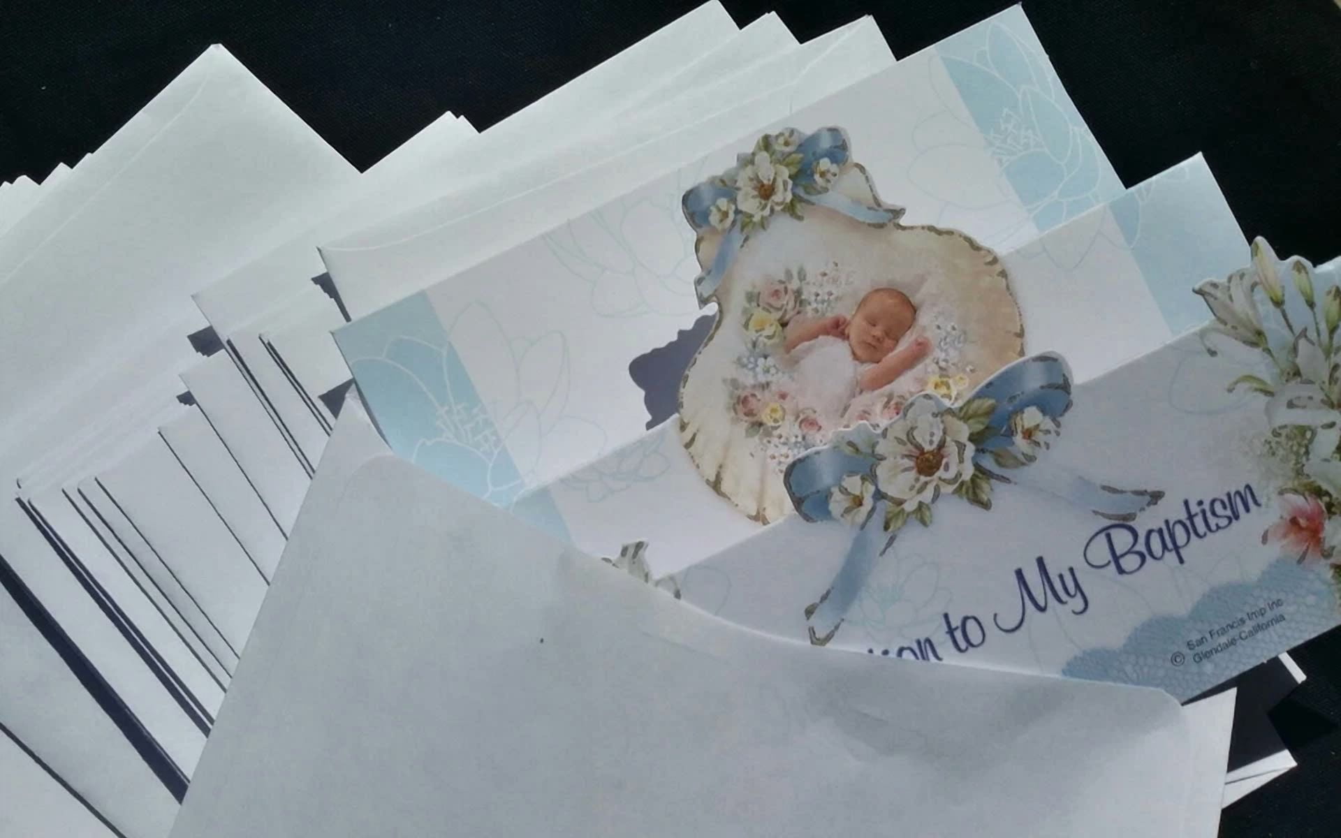 BUTTERFLY- Baptism, Christening Invitations, Party Favors, Boy, English, Invitaciones