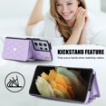 thumbnail image 4 of Case for Samsung Galaxy S21 Ultra, Crossbody Wristlet Case Wallet with RFID Blocking Card Slots KickStand Flip Folio PU Leather Magnetic Protective Cover Women for Samsung Galaxy S21 Ultra, Violet, 4 of 9