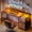 55 Inch|Rustic Brown, variant on Satifur 47" Smart RGB Gaming Desk with App-Controlled Light Strip, Reversible Drawers & Built-in Charging Station,Black