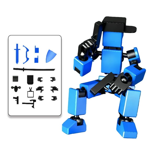 Tanglewen Mini Titan T-13 Action Figures,Assembly Completed Luck Dummy Robot 13 Action Figure Toys Stick Figures with Multi Joints Movable Fidget Gifts(A)