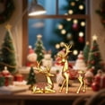 thumbnail image 5 of Christmas Resin Sitting Standing Deer Statue Reindeer Figurines Deer Decorations for Home Indoor Rustic Christmas Home Decor Statue Small Reindeer Sculpture,Gold,2pcs, 5 of 6