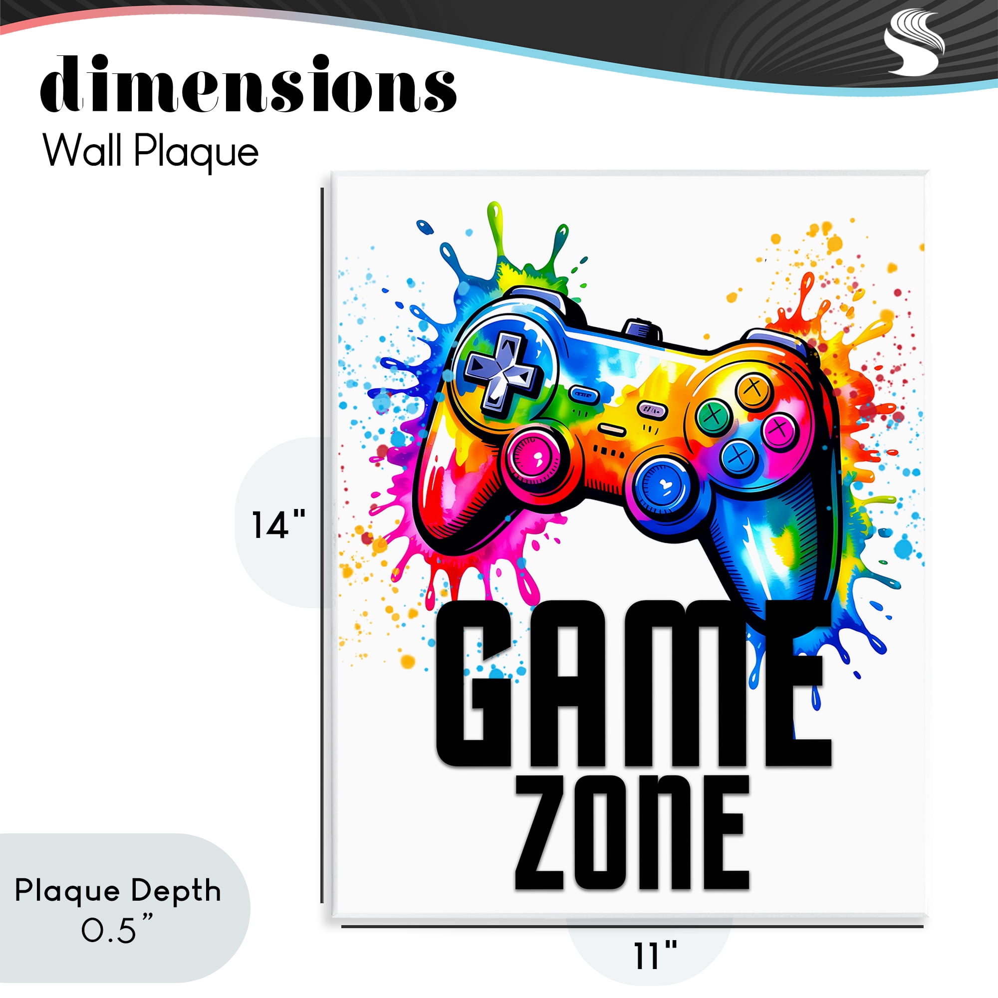 Stupell Industries Game Zone Bright Splash Wall Plaque Art, design by Kim Allen