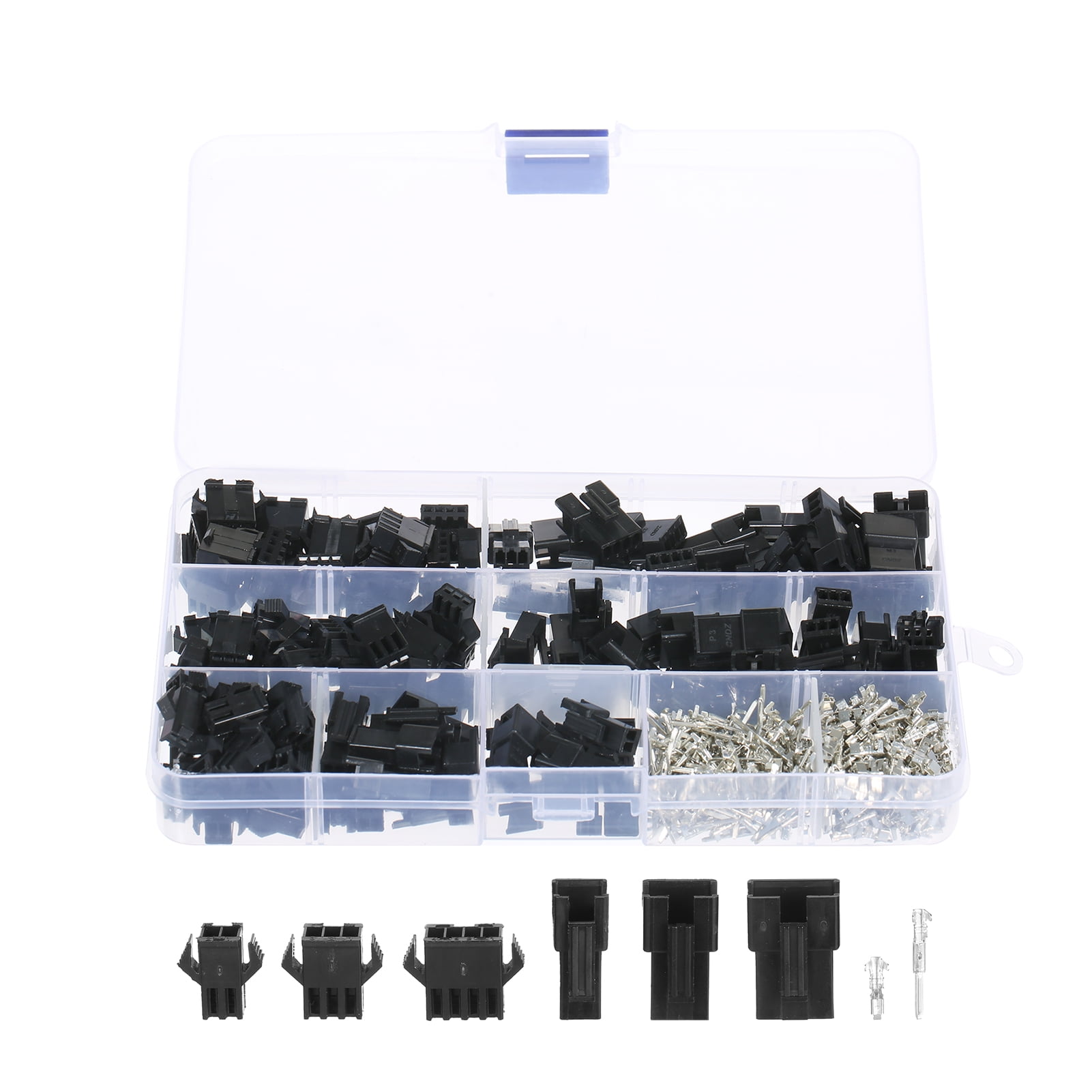 480Pcs JST SM 2.54mm 2-Pin 3-Pin 4-Pin Connector Housing Assortment Kit Female and Male Dupont Connector Set for Jumper Wire Ribbon Cable PC Fan Header Robots Printer