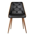 thumbnail image 3 of Armen Living Lily Dining Chair Upholstered Tufted Grey with Wood Legs, 3 of 11