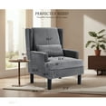 thumbnail image 3 of Modern Accent Chair for Living Room Chairs Upholstered Oversized Reading Chair Accent Chairs Set of 2 Living Room Chair Arm Chair with High Back and Wood Legs,Armchair Comfy Chair for Bedroom(Gray), 3 of 7