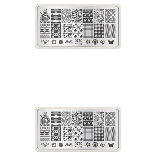 relayinert Ensemble de Pochoirs pour Ongles, Gabarit de Pochoir, Plaque de Pochoir, Outil de Conception de Pochoir 15 2ensemble