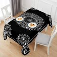 thumbnail image 6 of Black Boho Table Cloth Waterproof Tablecloths, Retro Farmhouse Neutral Abstract Geometric Tablecloth Dining Table Cover for Kitchen Party Tabletop Outdoor, Rectangle Tablecloth 60x120 Inch, 6 of 9
