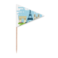 thumbnail image 1 of Illustration de Monument Tour Eiffel France Cure-Dent Triangle Toppers de Cupcake Drapeau, 1 of 3