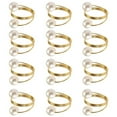 thumbnail image 2 of Mdesiwst Smooth Surface Napkin Rings 12/20pcs Elegant Metal Napkin Rings Smooth Surface Foldable Scratch-free Faux Pearl Napkin Ring Set for Theme Events, 2 of 7