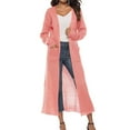 thumbnail image 2 of Sakmal Lightweight Coats for Women Cover-Up Pink Long Sleeve Solid Loose Fit Knit with Pockets Cardigan Jackets for Girls, 2 of 6