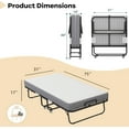 thumbnail image 5 of Folding Bed with  Mattress, Cot 75" x 31" Rollaway Bed for Guests, Portable Bed with Sturdy Frame, Save Space, 5 of 7