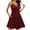 Wine, variant on XUNKUSGA Summer Dresses for Women Trendy Ruched V Neck Spaghetti Strap Wedding Guest Dress Fashion Ditsy Print Sundresses For Women with Pockets,Red,S